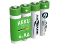ANSMANN 4er Set NiMH Akku, Nickel-Metallhydrid, 1.2 Volt, 2550 mAh