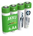 ANSMANN 4er Set NiMH Akku, Nickel-Metallhydrid, 1.2 Volt, 2550 mAh