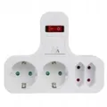 Steckdosenleiste mit Schalter & Kinderschutz, 4-fach, Weiß
