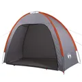 vidaXL Beistellzelt, Lagerzelt mit Stauraum, Umkleidezelt Wasserdicht Tragbar, Campingzelt Aufbewahrungszelt Zelt, Grau Orange 185T Polyester