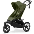 cybex Gold Jogger Avi Spin, Olivgrün, Textil, 68.5x113x118.5 cm, CE, Feststellbremse, Federung, Verdeckung abnehmbar, 5-Punkte-Gurt, Baby on Tour, Kinderwagen, Sport-Kinderwagen