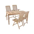GARDEN PLEASURE Tischgruppe "SOLO", 5-tlg., Braun, Holz
