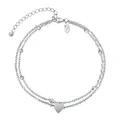 Fußkettchen für Damen 21cm bis 27cm Verstellabr in Silver Wasserfest aus Edel...