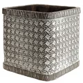 Keramik Blumentopf Pflanz-Würfel 15cm Braun Weiß