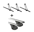 VDP Dachträger (Für Ihren Opel Astra H 3 Türer 2004-2011, Dachträger und drei Fahrradträger/Fahrradhalter im Set), 3x Fahrradträger ORION + Dachträger Original kompatibel mit Opel Astra H 3 Türer 2004-2011