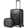Redolz Essentials 14 Kofferset 2 tlg. Kabinentrolley mit Dehnfalte & Beautycase  schwarz