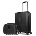 REDOLZ Hartschalen Koffer-Set-2-teilig | S Trolley 40 x 23 x 55 cm mit Dehnfalte 5 cm - 2,9 kg + Beauty-Case 34 x 17 x 27 cm - 1,1 kg | für Damen & Herren (Essentials 14)