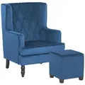 Beliani Sessel, Blau, Textil, 1-Sitzer, 72x103x75 cm, Wohnzimmer, Sessel, Polstersessel