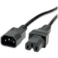 VALUE Netzkabel IEC320/C14 Stecker - C15 Buchse, H05RN-F, schwarz, 3 m