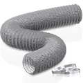 Abluftschlauch 5m Flexibel PVC Alu Schallgedämmt Grau
