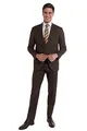 Steffen Klein Herren Anzug - Regular Fit - Größe 102 - Zweiteiler Business Anzug - Elastischer Komfort - Klassischer Schnitt - Braun