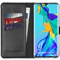 SELENCIA Klapphülle aus Echtleder - Geeignet für Huawei P30 Pro - Schwarz