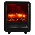 BALDERIA Elektrokamin George | Elektrischer Standkamin mit 3D-Flammeneffekt | Elektro Heizung 2000W | Kamin mit 2 Heizstufen & Überhitzungsschutz | Schwarz