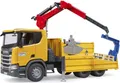 Bruder - Scania Super 560R Baustellen- LKW Kran und 2 Paletten