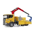 Bruder 03551 Scania Super 560R Baustellen-LKW mit Kran 2 Paletten Baufahrzeug