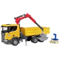 bruder Scania Super 560R Baustellen-LKW mit Kran und 2 Paletten Fertigmodell
