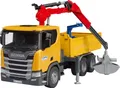 Bruder 03551 Scania Super 560R Baustellen LKW Lastwagen mit Kran Zubehör Bagger