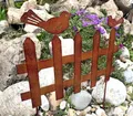 Lilienburg Roststecker Gartenzaun Rostzaun Gartenstecker Vogel Zaun Rost Metall Gartenfigur Dekofigur (Zaun)
