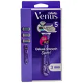 Gillette Venus Nassrasierer Rasierer Deluxe Smooth Swirl inkl. 3 Klingen, 4-tlg., Präzise & sanfte Rasur