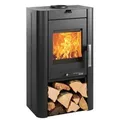 Kaminofen Haas & Sohn Prunus II Stahl schwarz 6 kW mit Holzfach