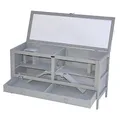 nanook Hamsterkäfig Mäusekäfig Kleintierkäfig Holz 92 x 38 x 48 cm grau