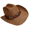 Fox Outdoor Strohhut mit Hutband Westernhut"Georgia"Cowboyhut braun Square Dance