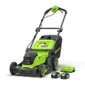 Greenworks Akku Rasenmäher 41cm Knopfdruck, + 2x 24V (4Ah) Akkus MO48L422-0