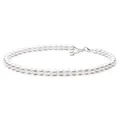 Gaura Pearls Perlenkette - ECHTE RUNDE Süßwasserzuchtperlen, weiß, 9 mm, 45-48 cm, 925 Silber