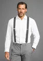 Man's World Hosenträger in klassischer X-Form & bequemer Breite & extra Länge - NEW, schwarz-weiß
