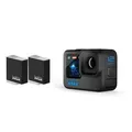 GoPro Hero 12 Black 5,3K60/4K120-Action Cam, Wasserdicht + 2 x Zusatzakku 7413-02R+7513-06D
