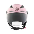 BHR Kinder-Motorradhelm Demi-Jet, 838 CHILDREN, Rollerhelm für Kinder/Kinder ECE 22.06 Typenzulassung, kratzfestes Visier und mikrometrische Auslösung, Pinke, L