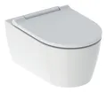 Geberit ONE Set Tiefspül-WC mit WC-Sitz TurboFlush wandhängend ohne Spülrand mit Absenkautomatik - Weiß mit KeraTect - 500201011