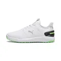 PUMA Herren Ignite Elevate Golf Shoe, White-Fluro Green PES Black, 44 EU