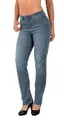 ESRA Damen Straight Fit Jeans Hose Straight-Leg Jeanshose Stretch gerader Schnitt Damen-Jeans High Waist bis Übergröße Große Größe G800