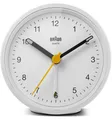 Braun BC12W Klassischer analoger Wecker Schlummerfunktion und Licht, weiß