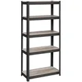 Songmics Schwerlastregal 5 Holzböden, 130kg Fachlast, schwarz, 150 x 75 x 30cm