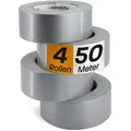 Hinrichs Gewebeband 946, Universal, silber, 50mm x 50m, 4 Stück