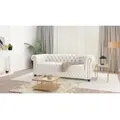 Weiß Chesterfield Sofa 3-sitzer Lukas Mit Schlaffunktion