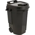Abfallcontainer 110 L mit Deckel - fahrbar mit Rollen - Stabile und robuste Abfalltonne in schwarz - Schwarz