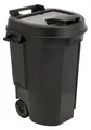 Abfalltonne mit Deckel fahrbar 110L - Mülltonne Garten Tonne Abfalleimer schwarz