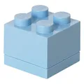 Lego Box 4, Mini Lego Box mit 4 Knöpfen, Snack Box, Blau, 4,6 x 4,6 x 4,3 cm