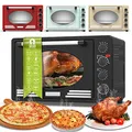 Turbotronic/Retro Minibackofen mit Umluft / 45l / schwarz, rot, blau, beige / 2000W, Mini Backofen, Pizzaofen, Grill (blau)