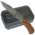 Magnum by Böker kleines Damast Taschenmesser "Mistress" Olivenholz Backlock