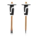 STAHLWERK Flachmeißel | Spitzmeißel 2er Set Gold 300 mm Handmeißel aus gehärtetem Stahl zum professionellen Meißeln von Metall, Stein, Holz, Beton, Fliesen und Kunststoffen