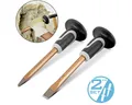 STAHLWERK Meißel-Set Flachmeißel / Spitzmeißel 2er Set Gold 300 mm, 53,5 in mm, (Set, 2-tlg., Set) Flachmeißel 300 mm, Spitzmeißel 300 mm