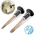 STAHLWERK Flachmeißel Spitzmeißel 2er Set Gold 300 mm Handmeißel Meißel