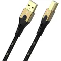 Oehlbach USB-Kabel USB 2.0 USB-A Stecker, USB-B Stecker 0.50 m Schwarz/Gold