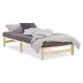 Homestyle4u Holzbett 100x200 Bettgestell mit Lattenrost Natur Bett Holz Unbehandelt Kiefer Massivholzbett | Artikel 2800