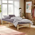 Holzbett 100 x 200 Massiv Bett Einzelbett Lattenrost Futon Gästebett Homestyle4u