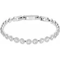 Tennisarmband SWAROVSKI "Una Angelic, 5071173" Gr. M, silber (silberfarben, kristallweiß), Armbänder, Damen, M, Metall, mit Swarovski Kristallen